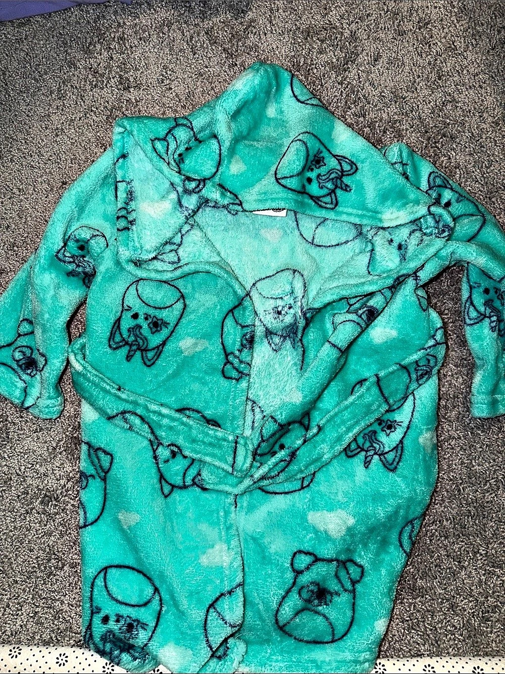 Squishmallows Animal Print Hooded Robe Size 4T